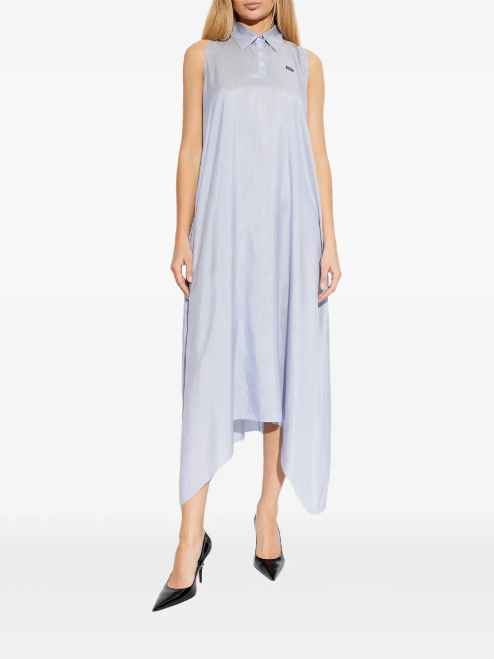  Vetements Silk Maxi Dress - Blue 