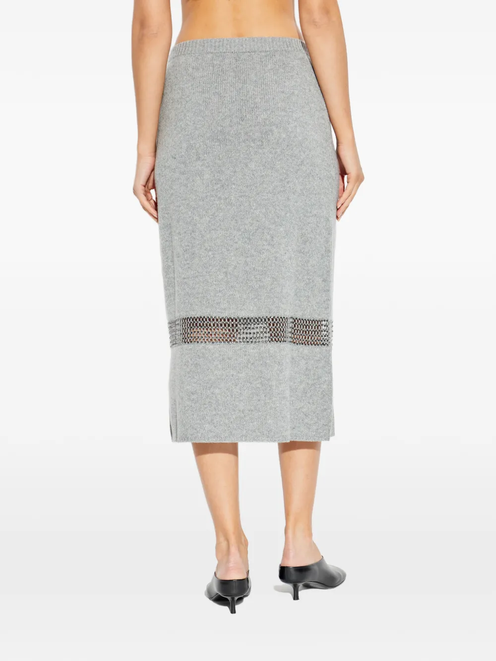 Sequins-Embellished Pencil Midi Skirt