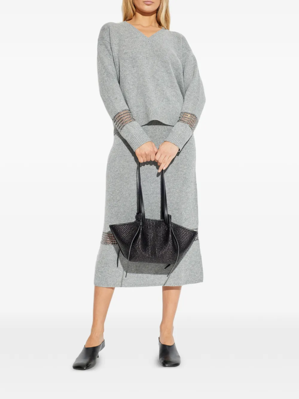 Fabiana Filippi Kokerrok verfraaid met pailletten - Grijs