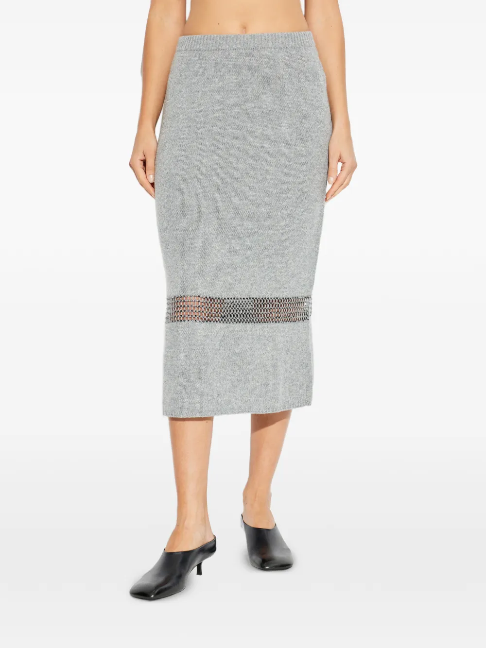 Sequins-Embellished Pencil Midi Skirt
