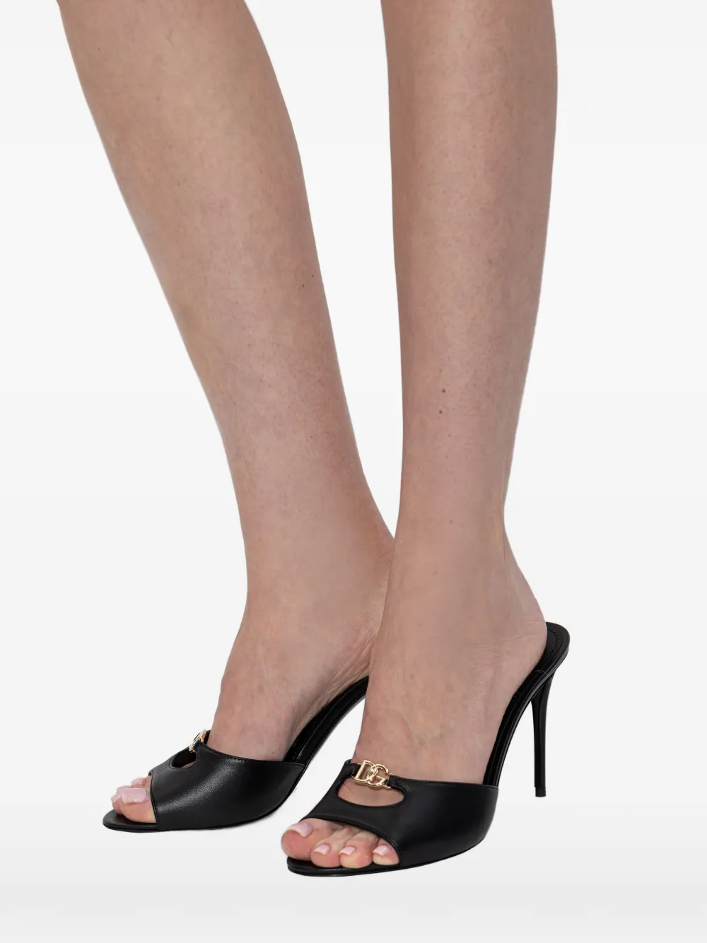 Dolce & Gabbana cutout logo mules Zwart