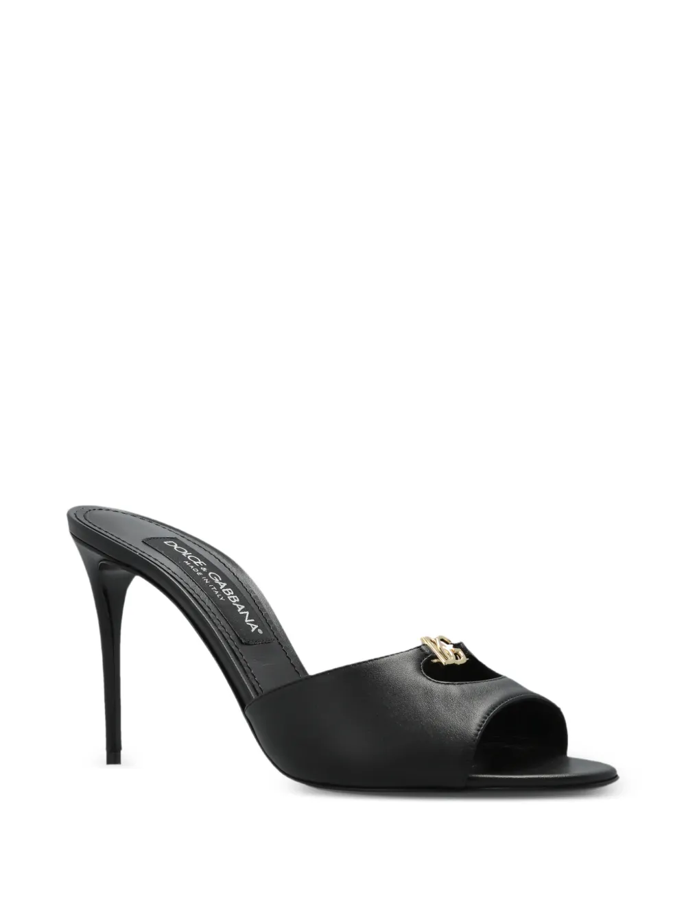  Dolce & Gabbana Cutout Logo Mules - Black 