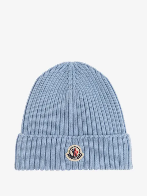 Moncler Enfant ribbed logo-patch beanie hat