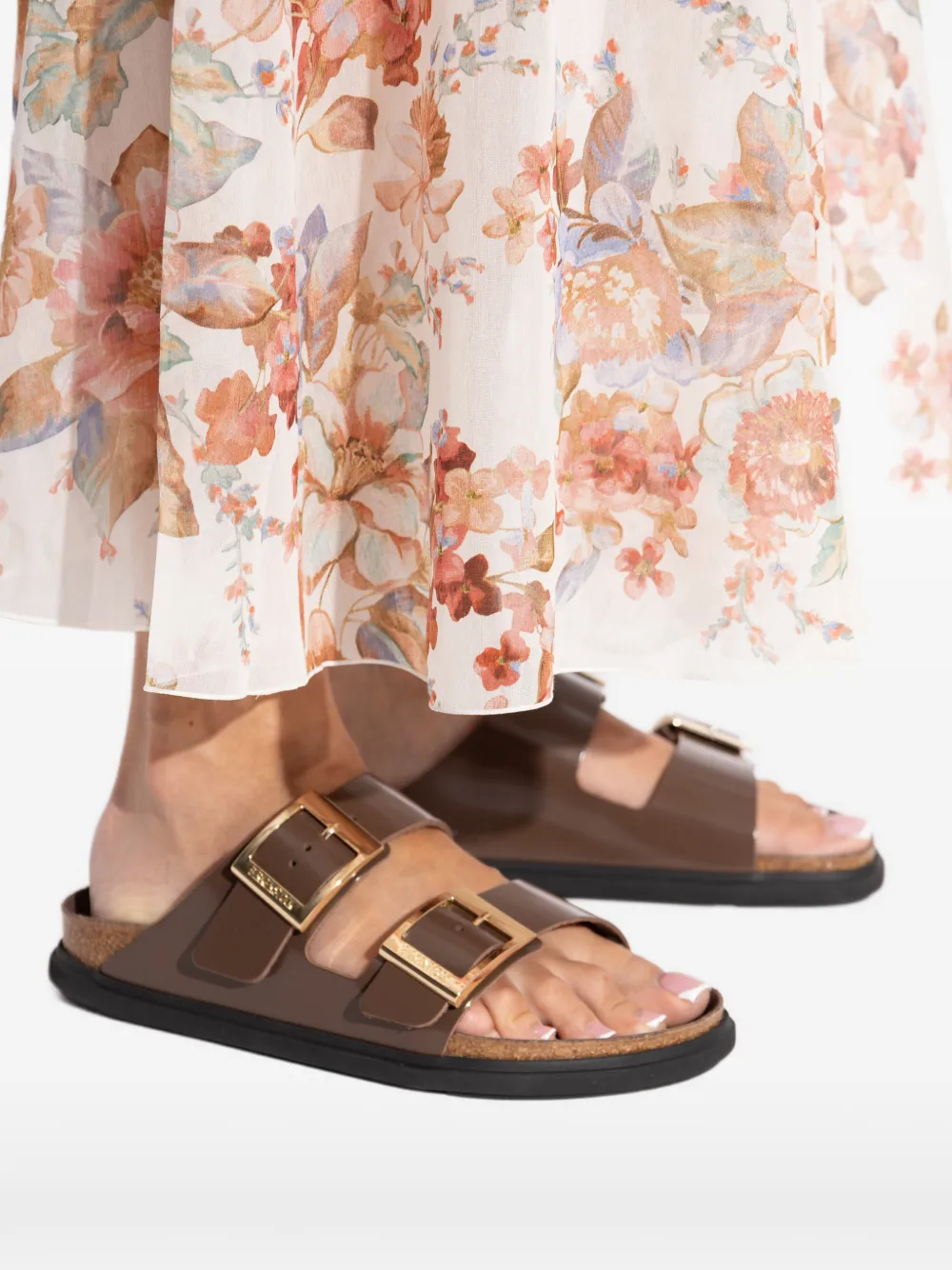 Birkenstock Arizona sandalen met gesp Bruin