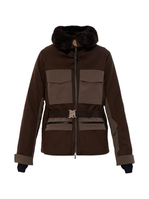 Sease Collar Belted Jacket in Brown