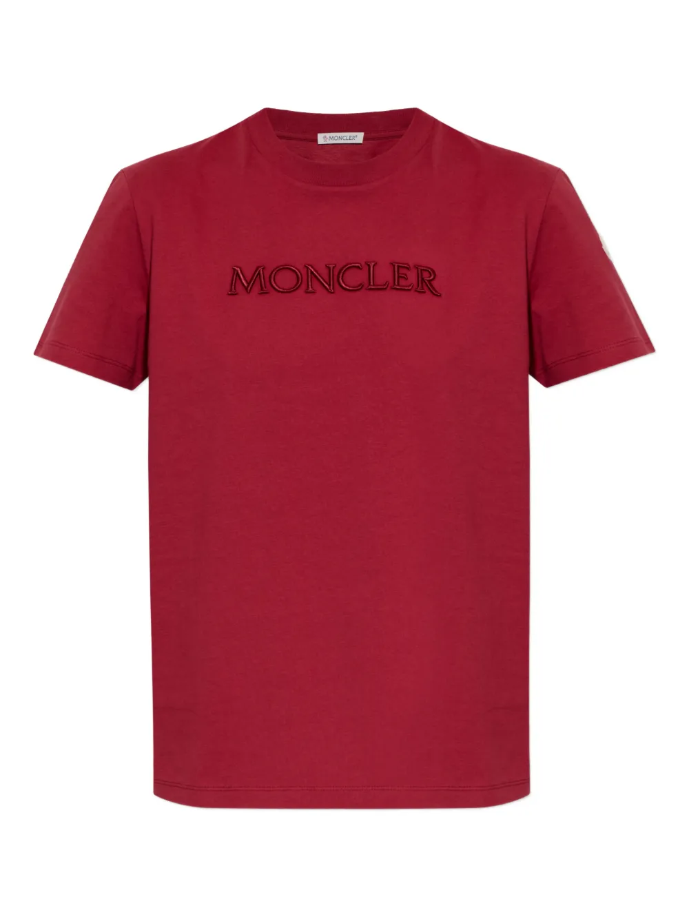Moncler T-shirt met geborduurd logo Rood