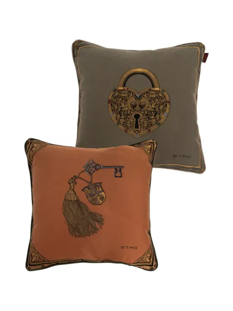 ETRO HOME lock tassel cotton cushion (set of two)