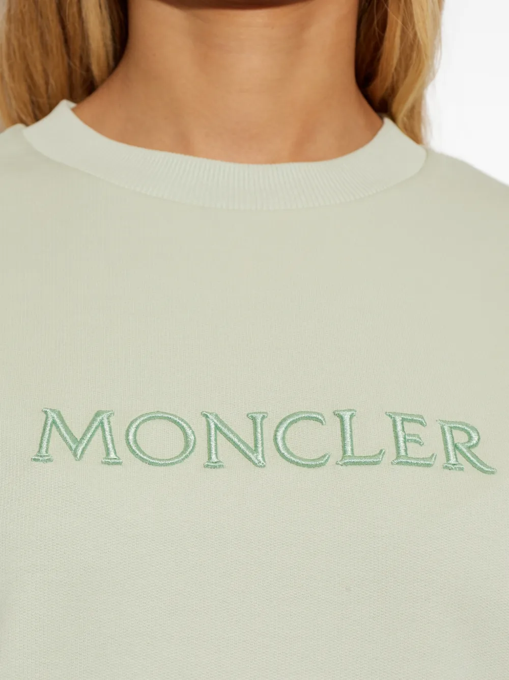 Moncler Sweater met geborduurd logo Beige