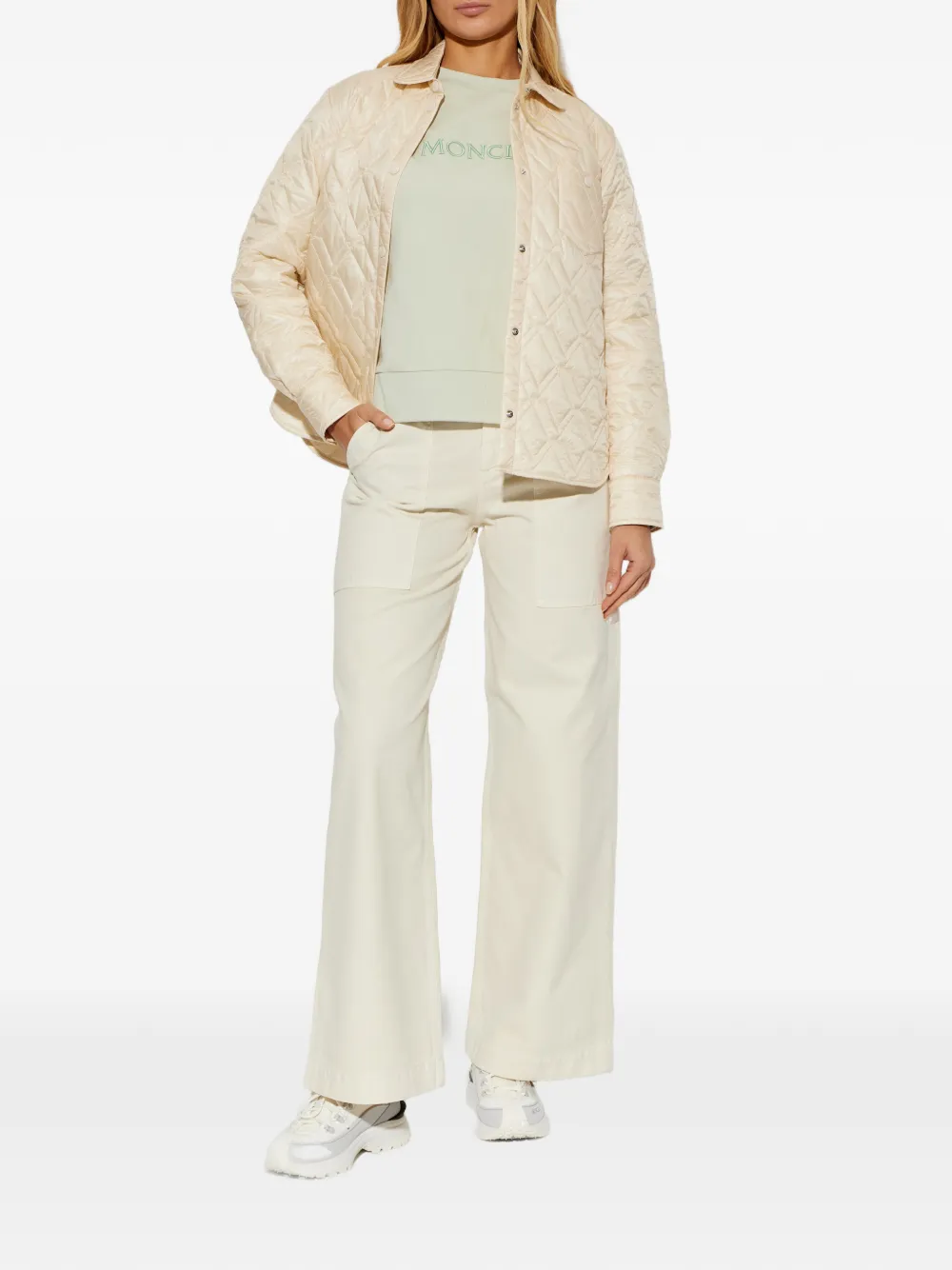  Moncler Logo-embroidered Sweatshirt - Neutrals 