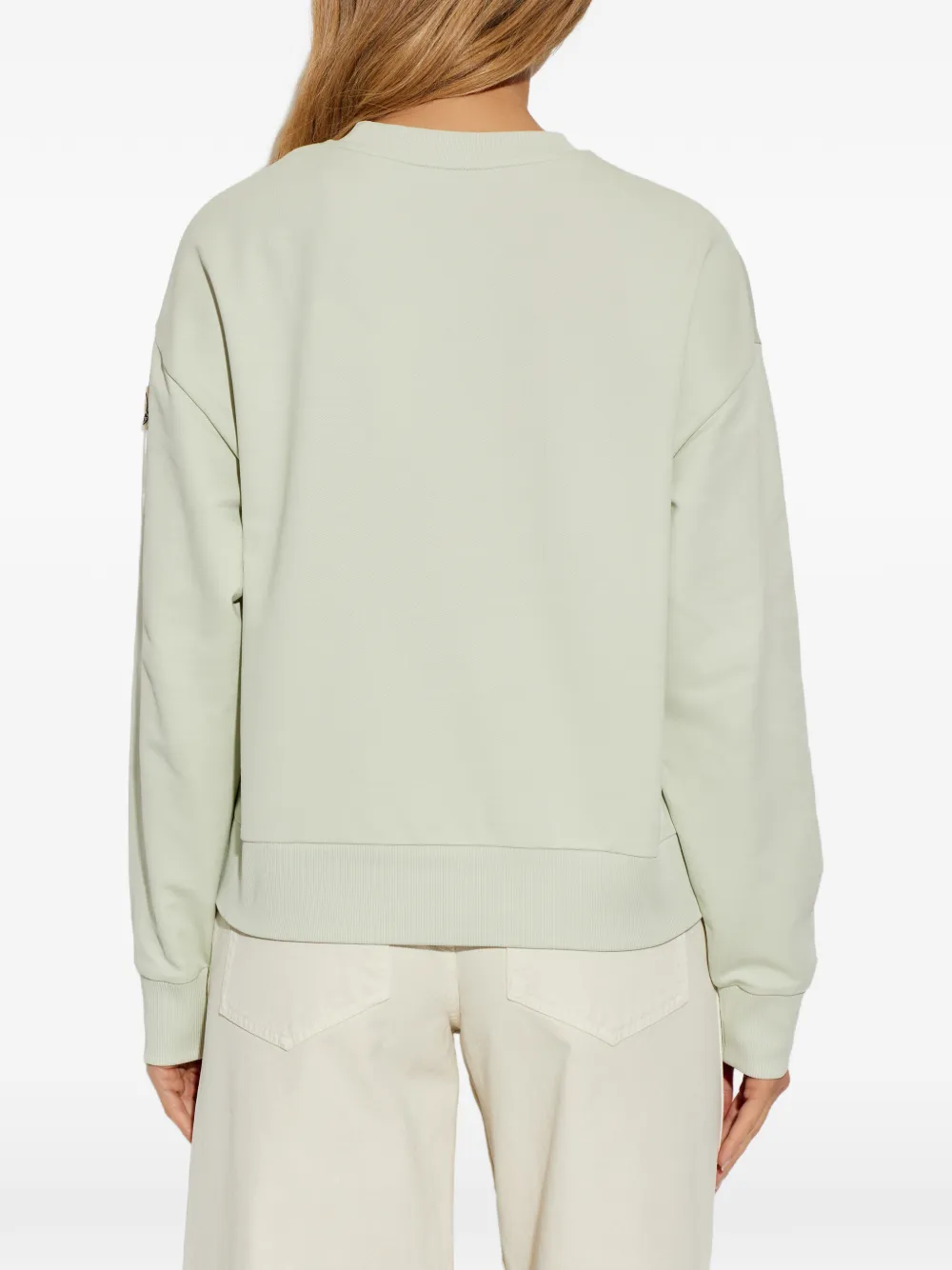 Moncler Sweater met geborduurd logo Beige