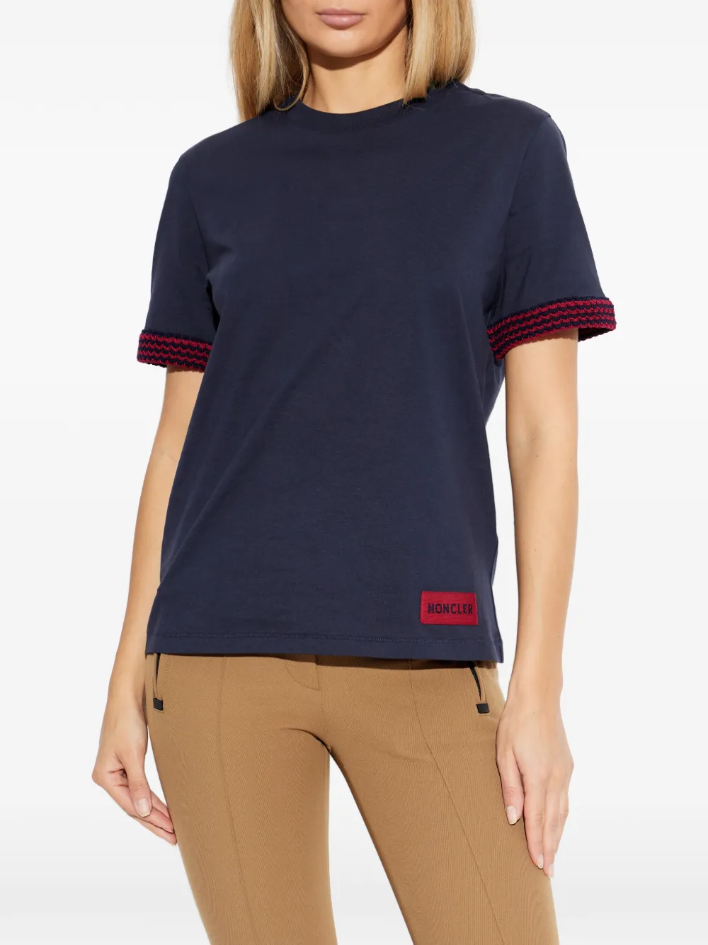 Moncler T-shirt met contrasterende afwerking Blauw