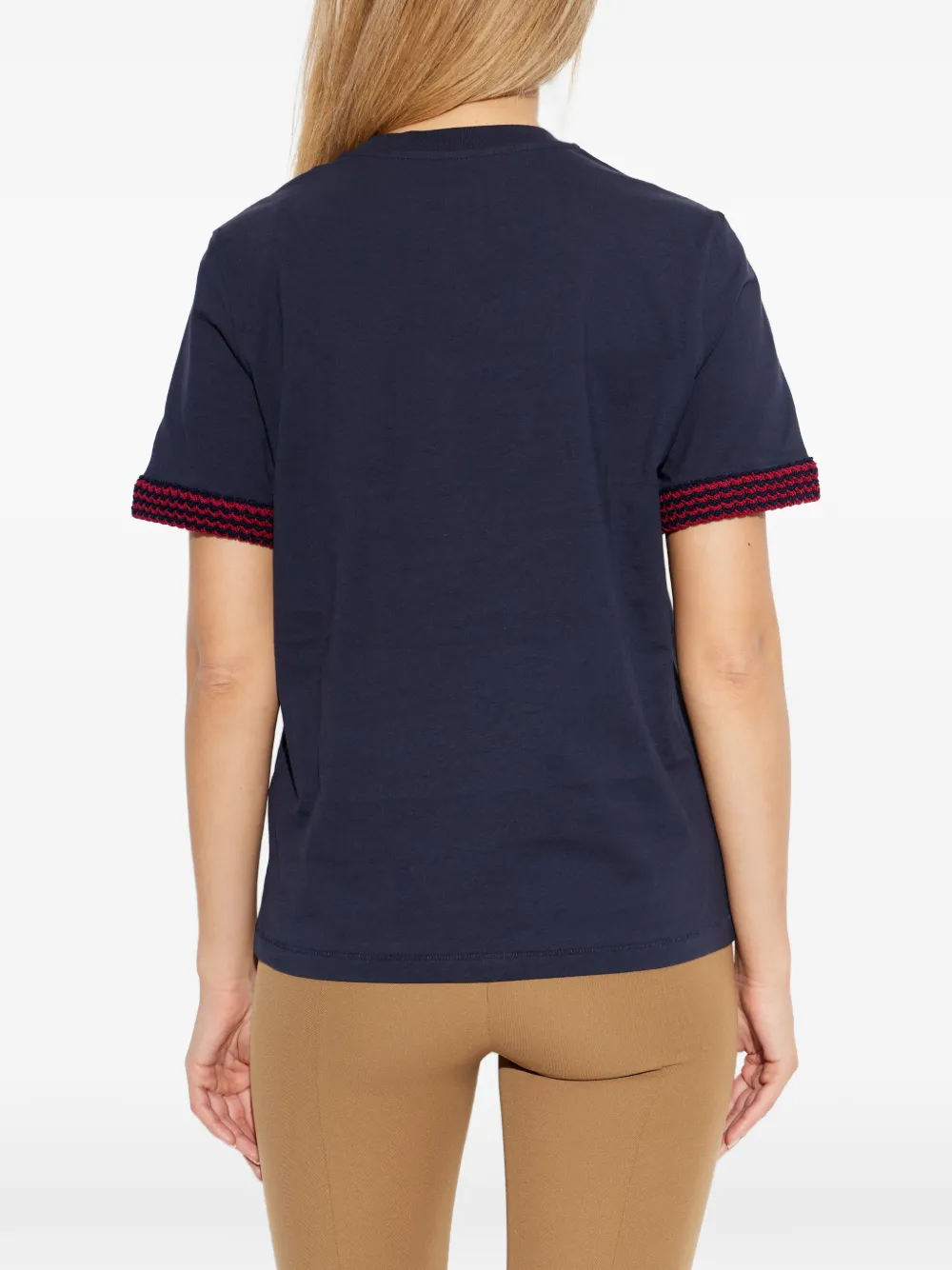 Moncler T-shirt met contrasterende afwerking Blauw