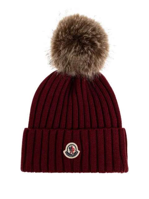 Moncler gorro de canalé con pompón