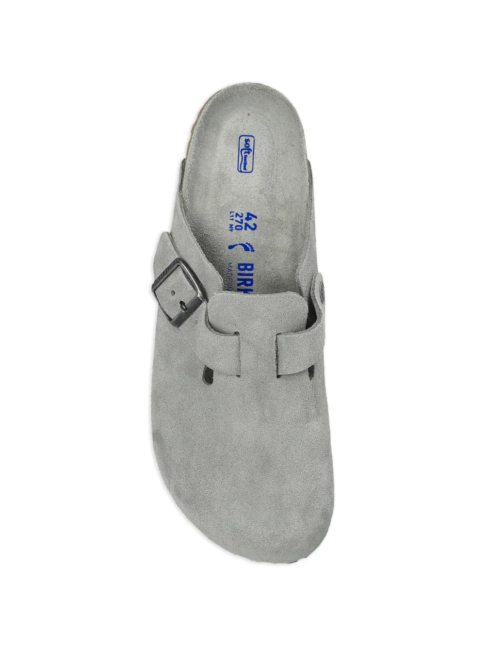 Birkenstock Boston suède muiltjes Grijs