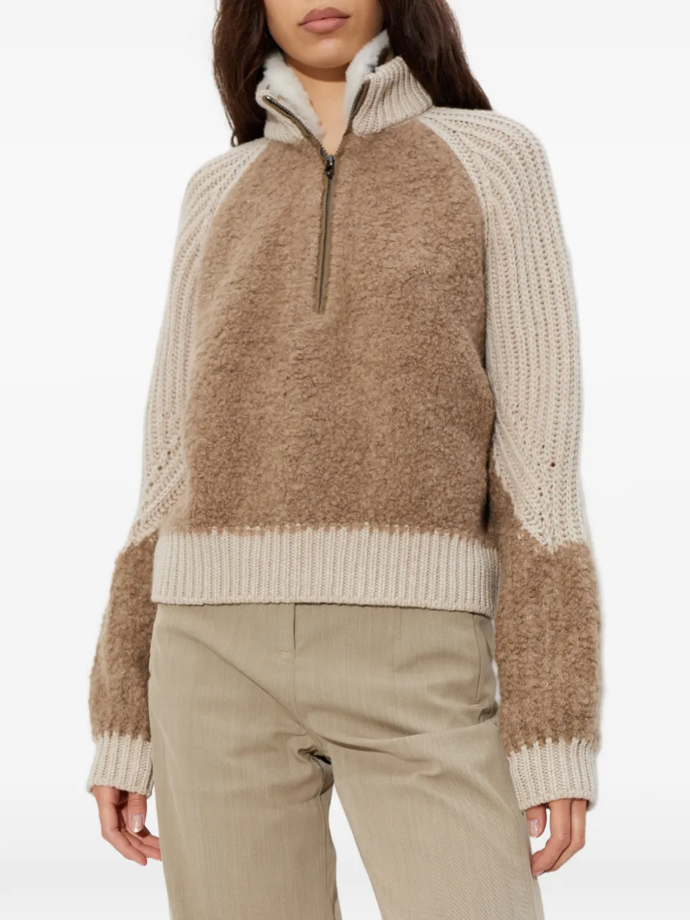  Sease Zipped Sweater - Brown 