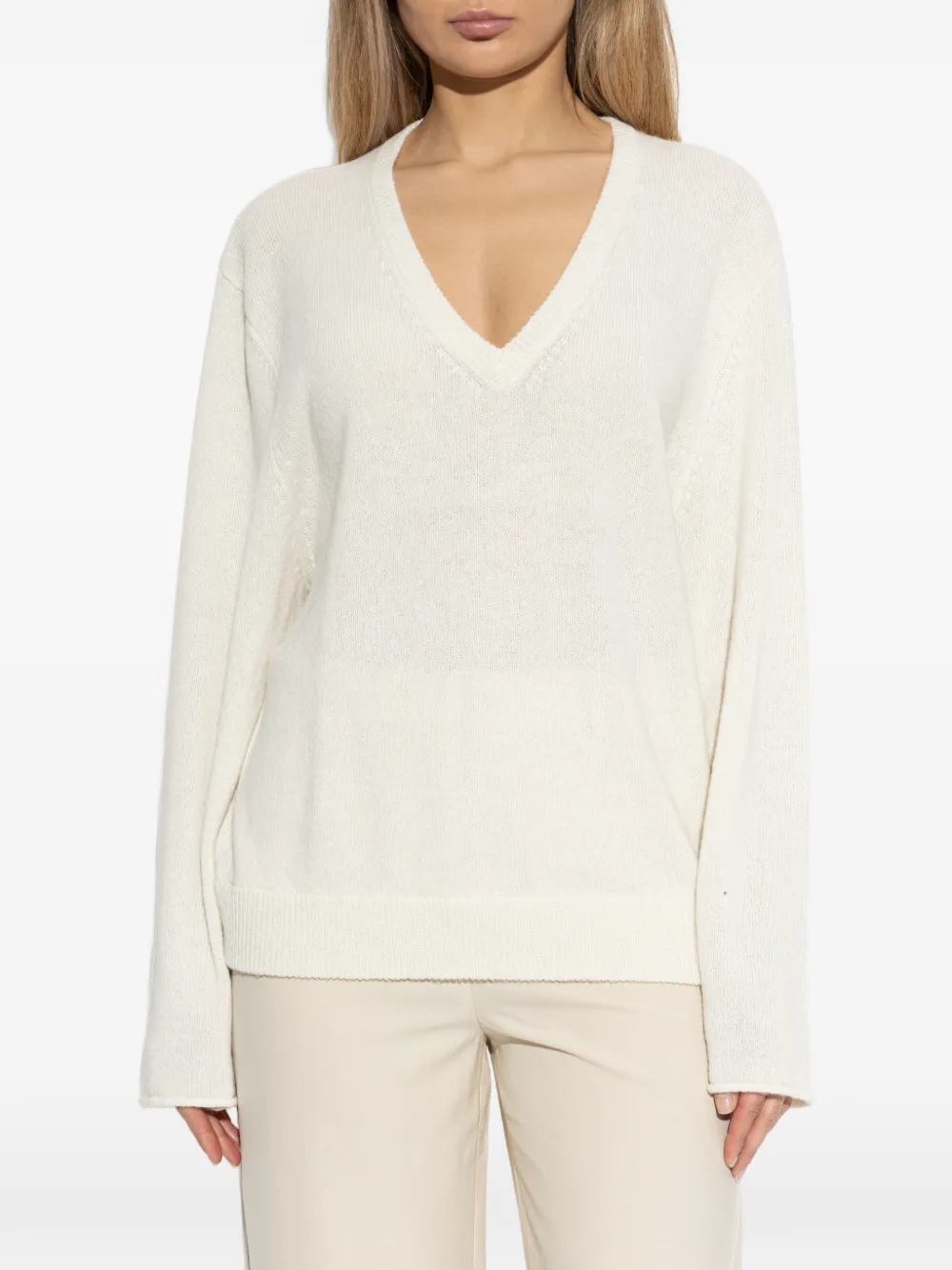  Iro Pull En Maille à Col V - Tons Neutres 