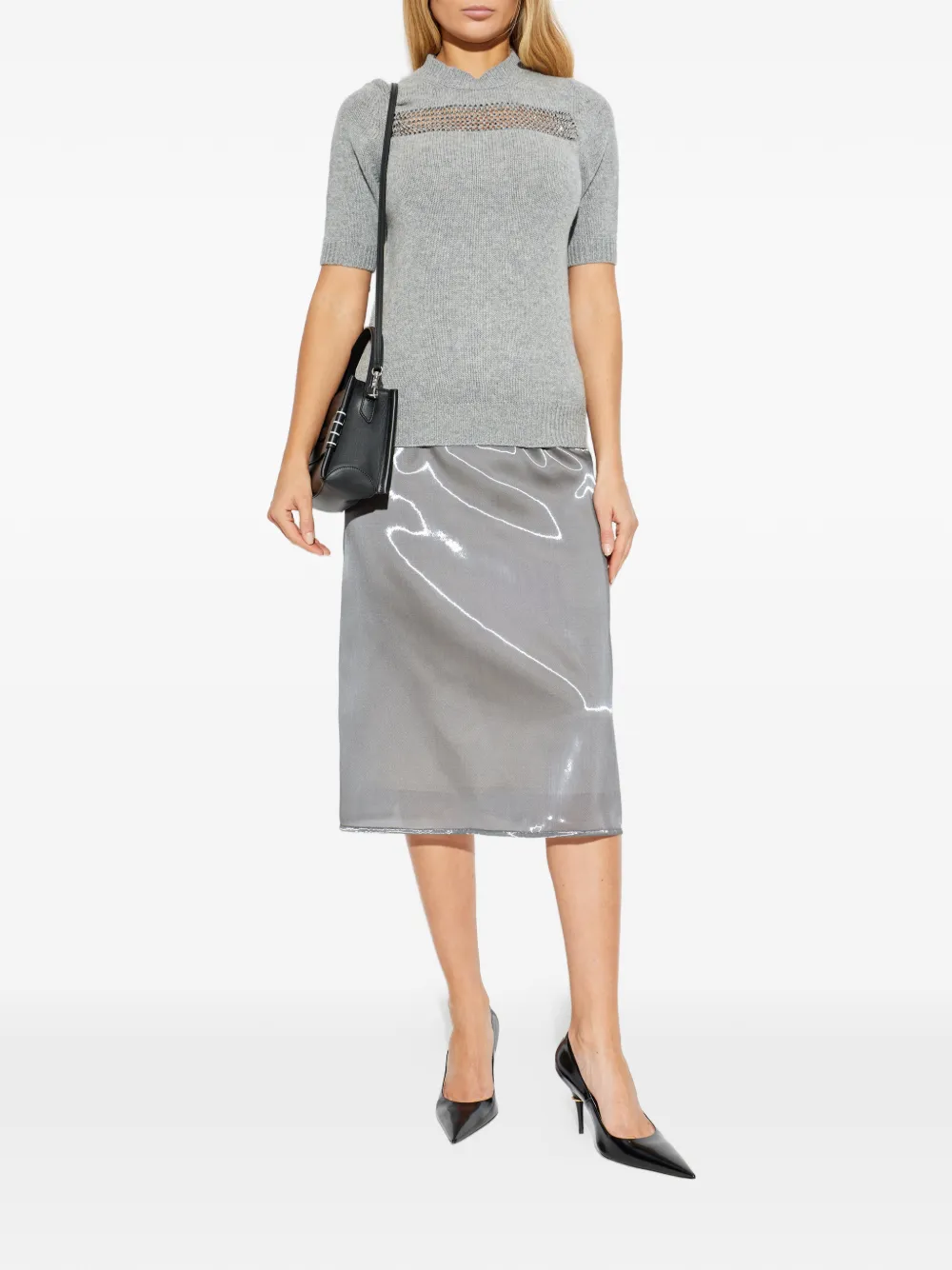 Fabiana Filippi metallic-effect skirt - Grijs