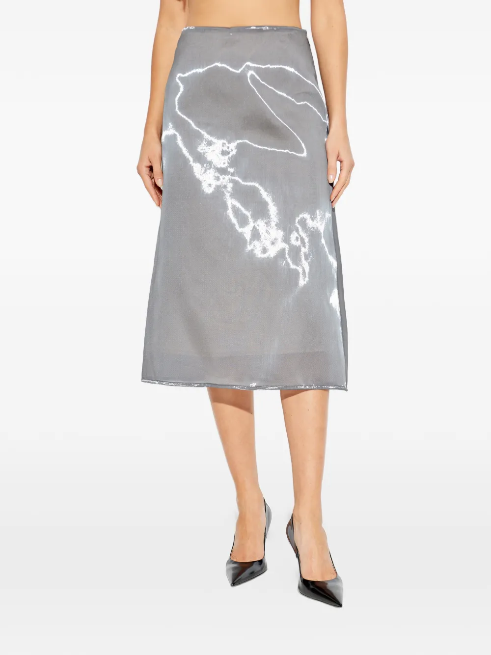  Fabiana Filippi Metallic-effect Skirt - Grey 