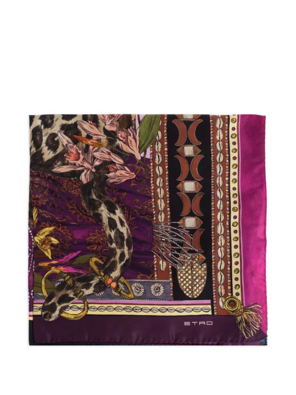 ETRO プリント スカーフ | パープル | FARFETCH JP