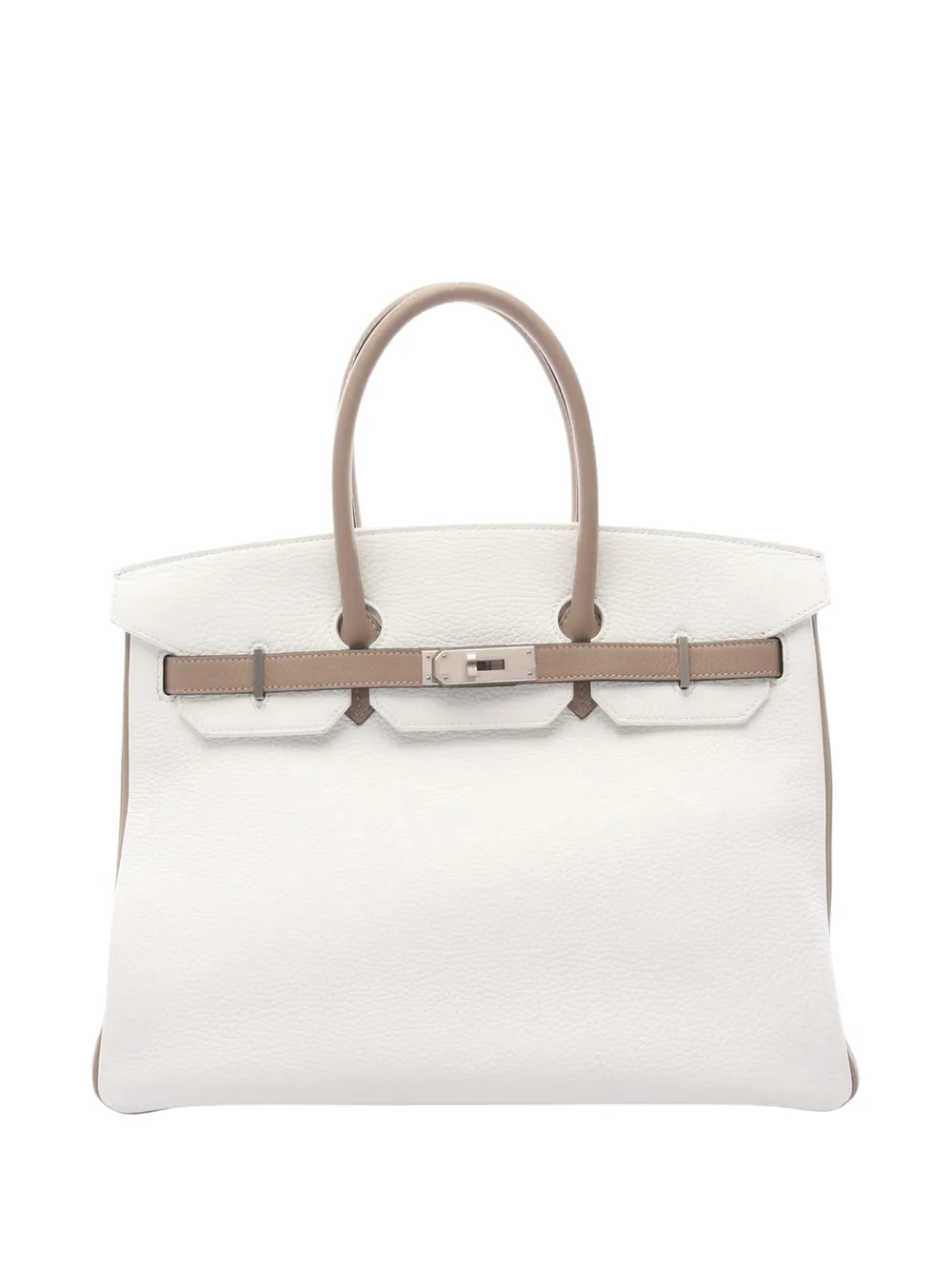 Hermès Pre-Owned 2020 Taurillon Clemence Birkin Retourne 35 handbag - White