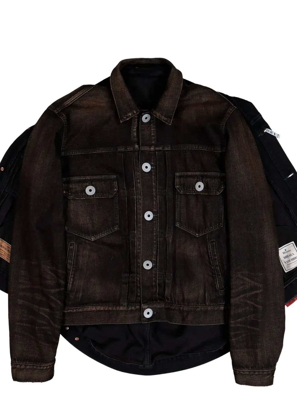 Maison MIHARA YASUHIRO Gelaagd denim jack Zwart