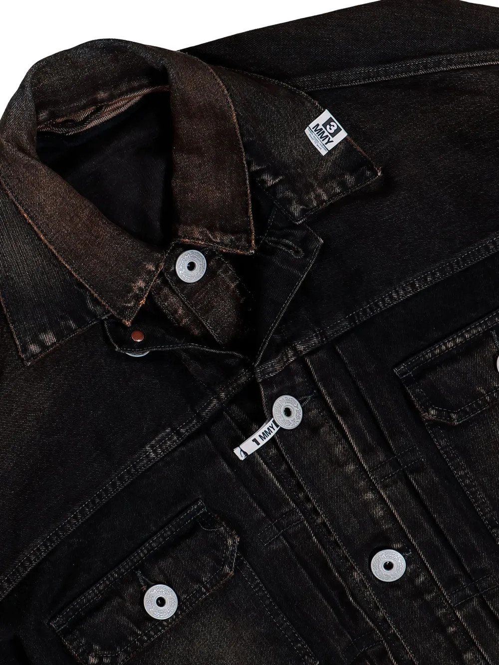 Maison MIHARA YASUHIRO Gelaagd denim jack Zwart