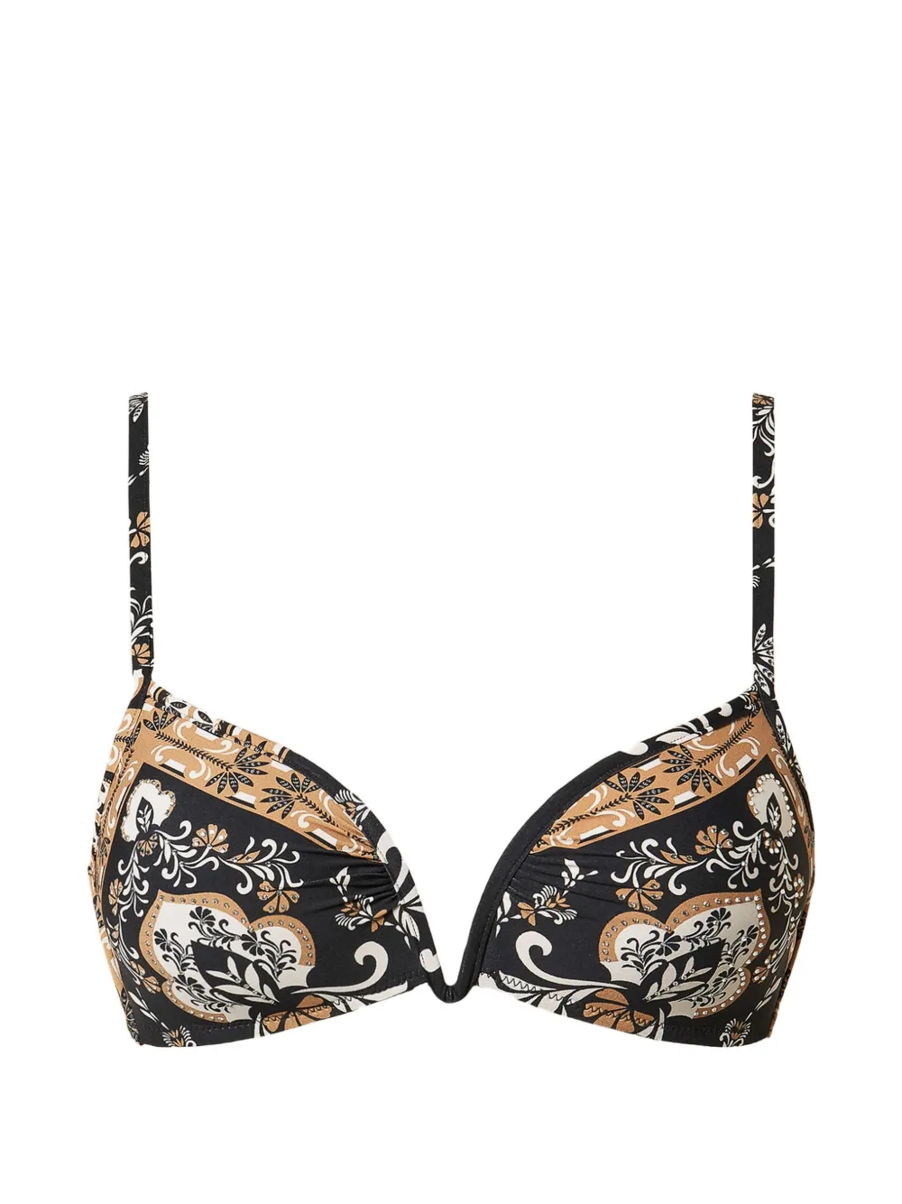TWINSET padded triangle print bikini top - Nero