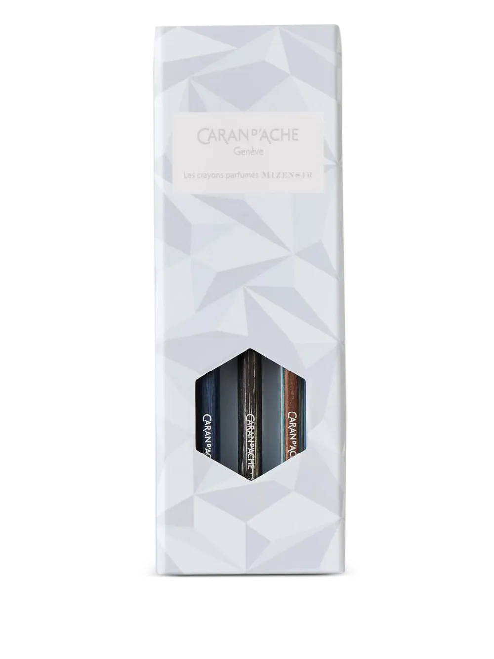 Caran d'Ache patterned pencils (set of three) | Blue | Image 1