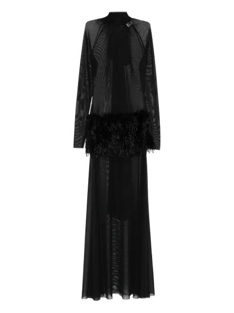 Atu Body Couture feather-panel gown