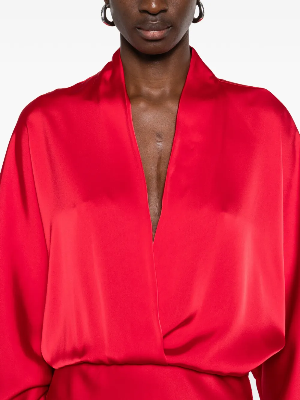 Atu Body Couture Midi-jurk met lange mouwen Rood