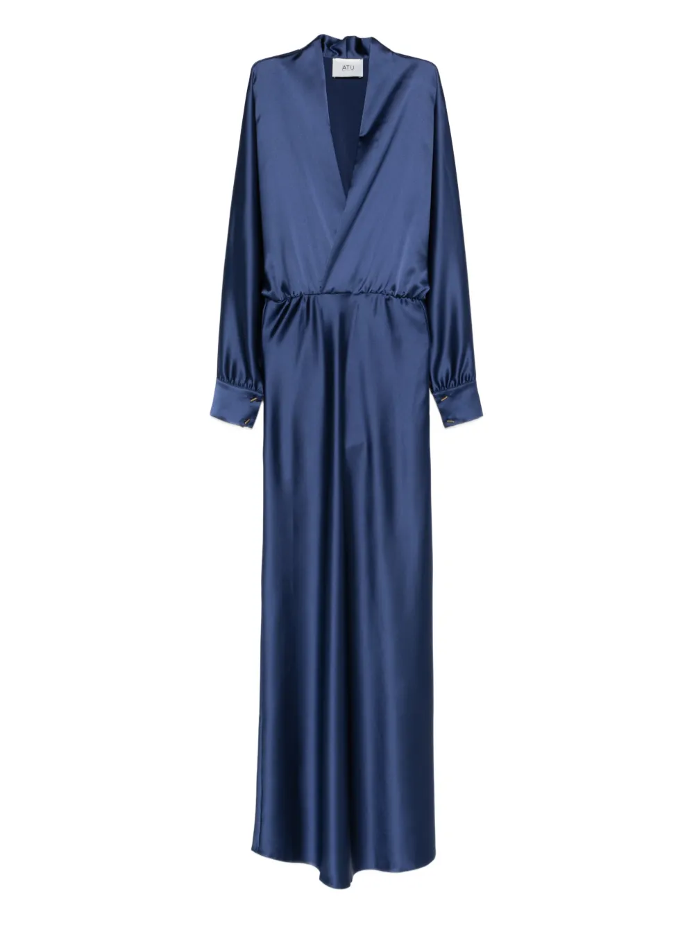 Atu Body Couture V-neck long-sleeve gown - Blu