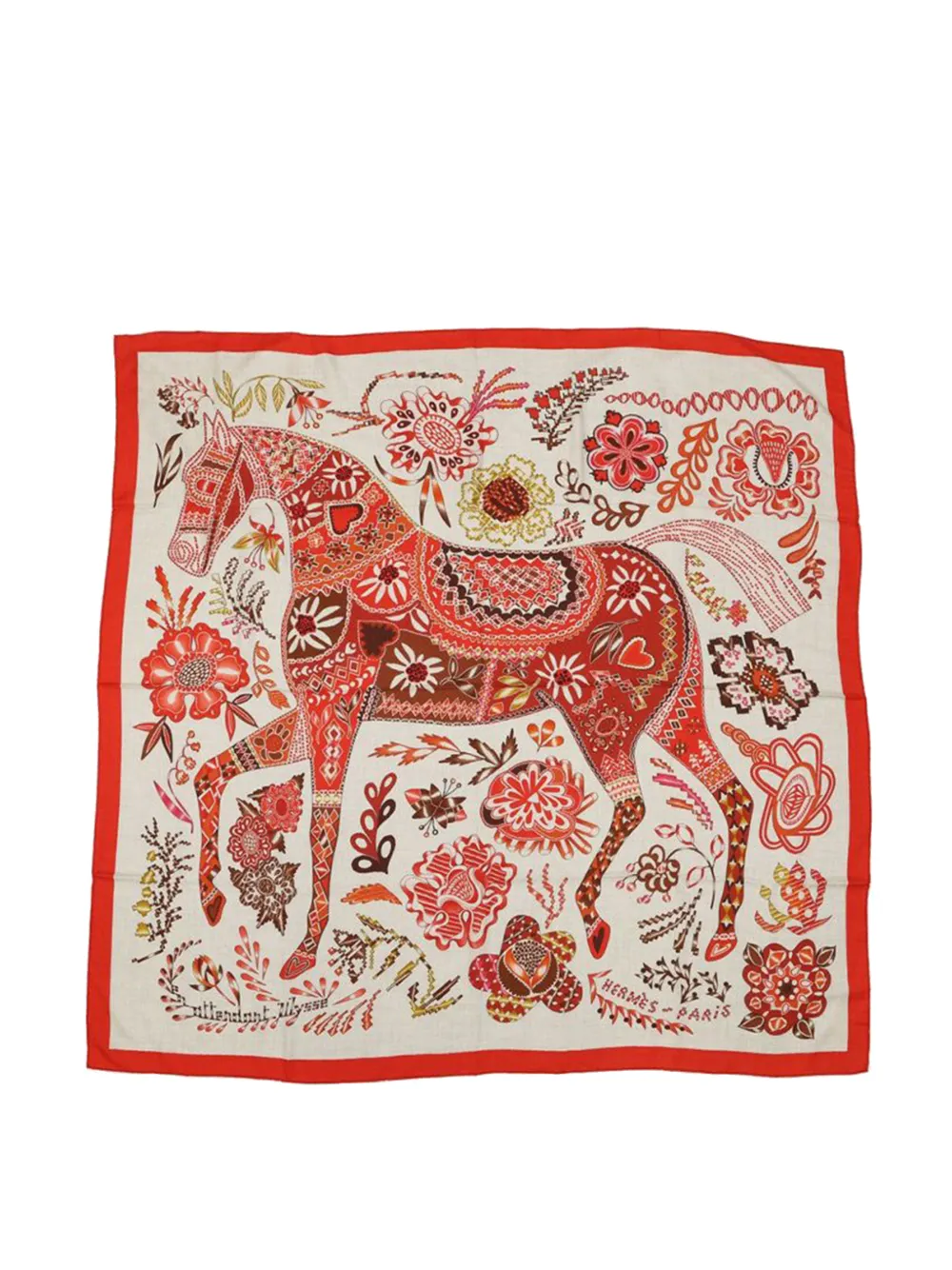 Hermès Pre-Owned 2021 En Attendant Ulysse Cashmere Silk Shawl 140 scarves - Marrone