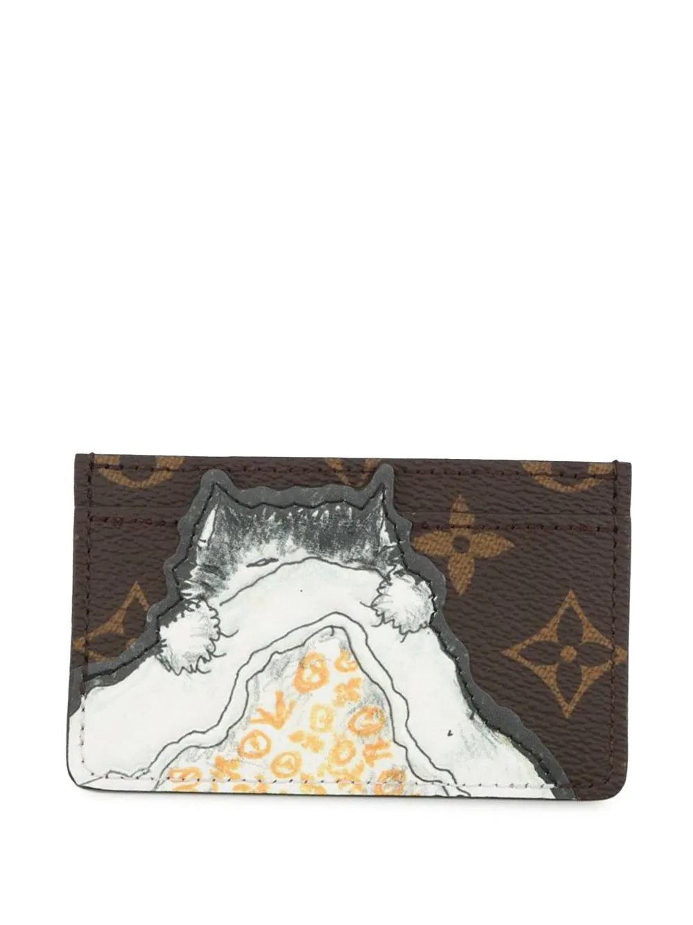 Louis Vuitton Pre-Owned 2010-2025 Grace Coddington Monogram Cat Nap card holder - Braun