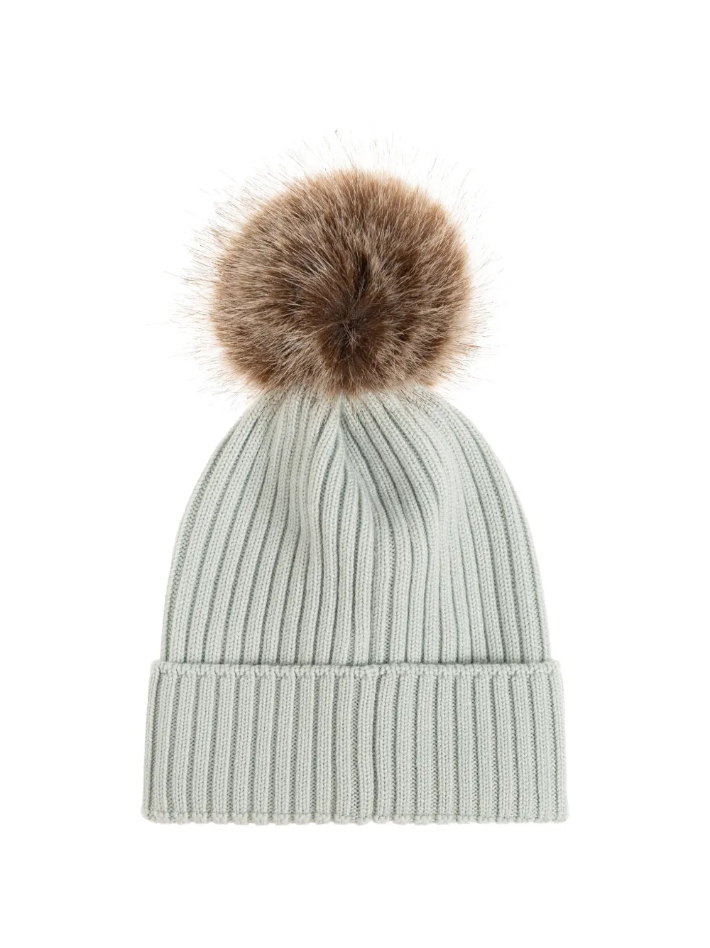 Moncler Enfant ribbed pompom beanie hat - Groen