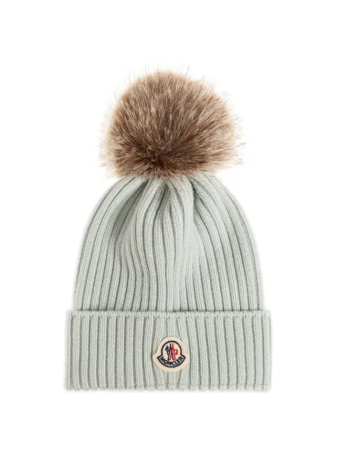 Moncler Enfant ribbed pompom beanie hat