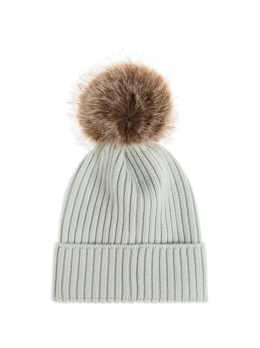 Ribbed Pompom Beanie Hat