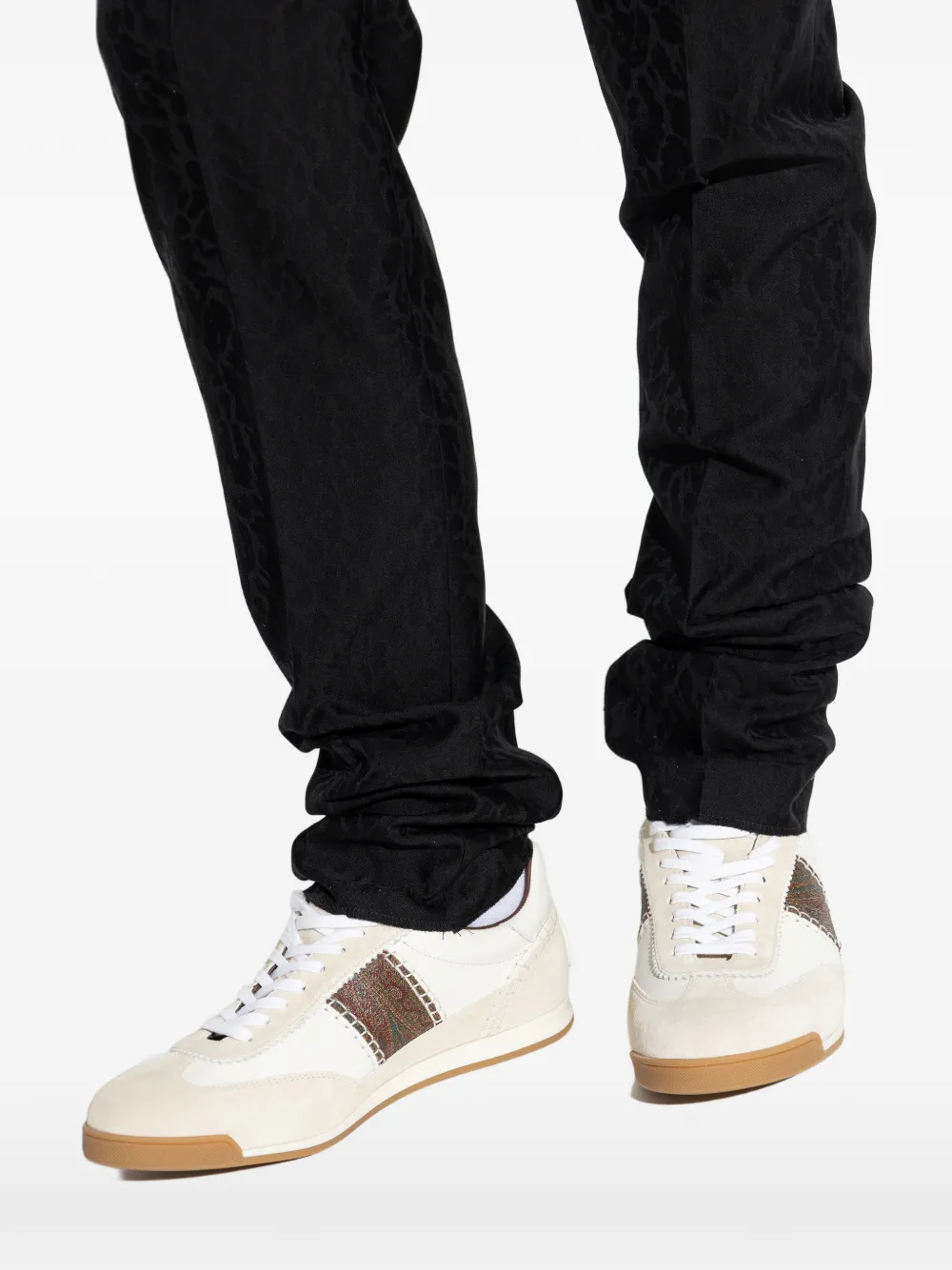 ETRO paisley stripe sneakers Beige