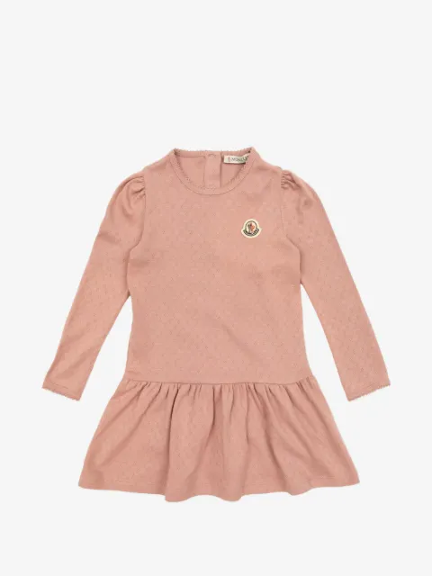 Moncler Enfant Pointelle-Kleid mit Puffärmeln