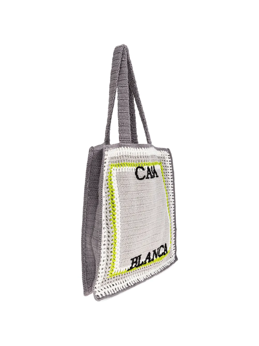 logo crocheted tote bag