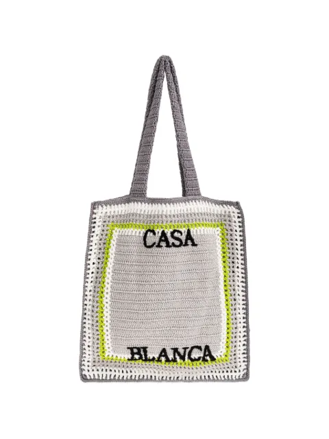 Casablanca logo crocheted tote bag