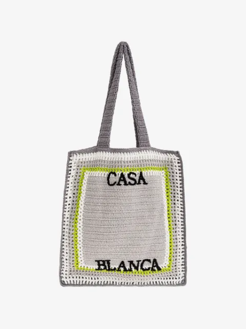 Casablanca logo crocheted tote bag
