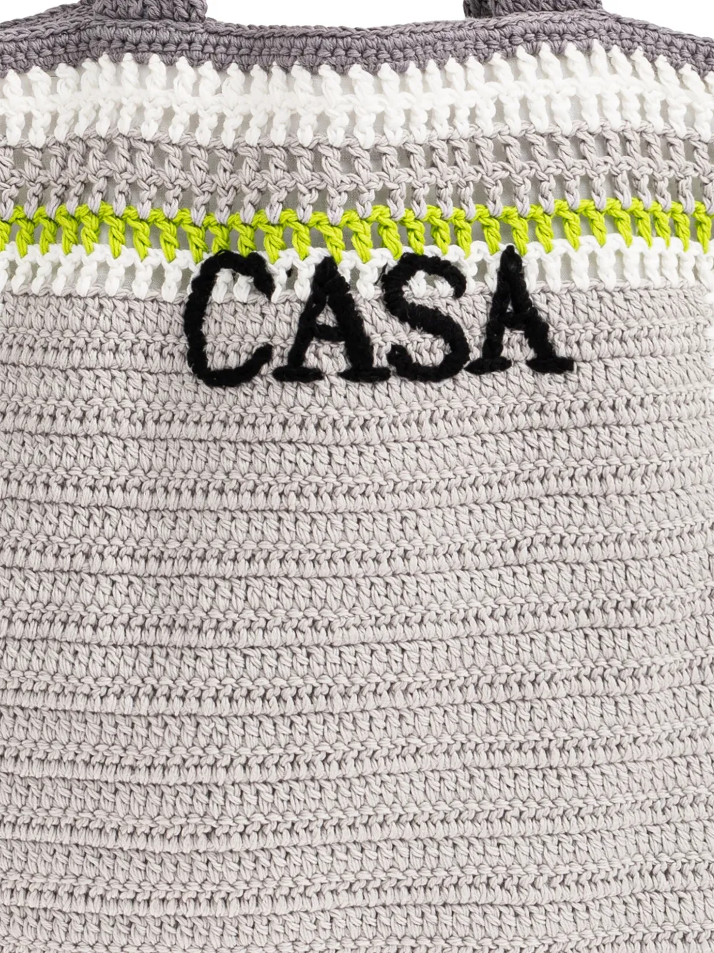 logo crocheted tote bag