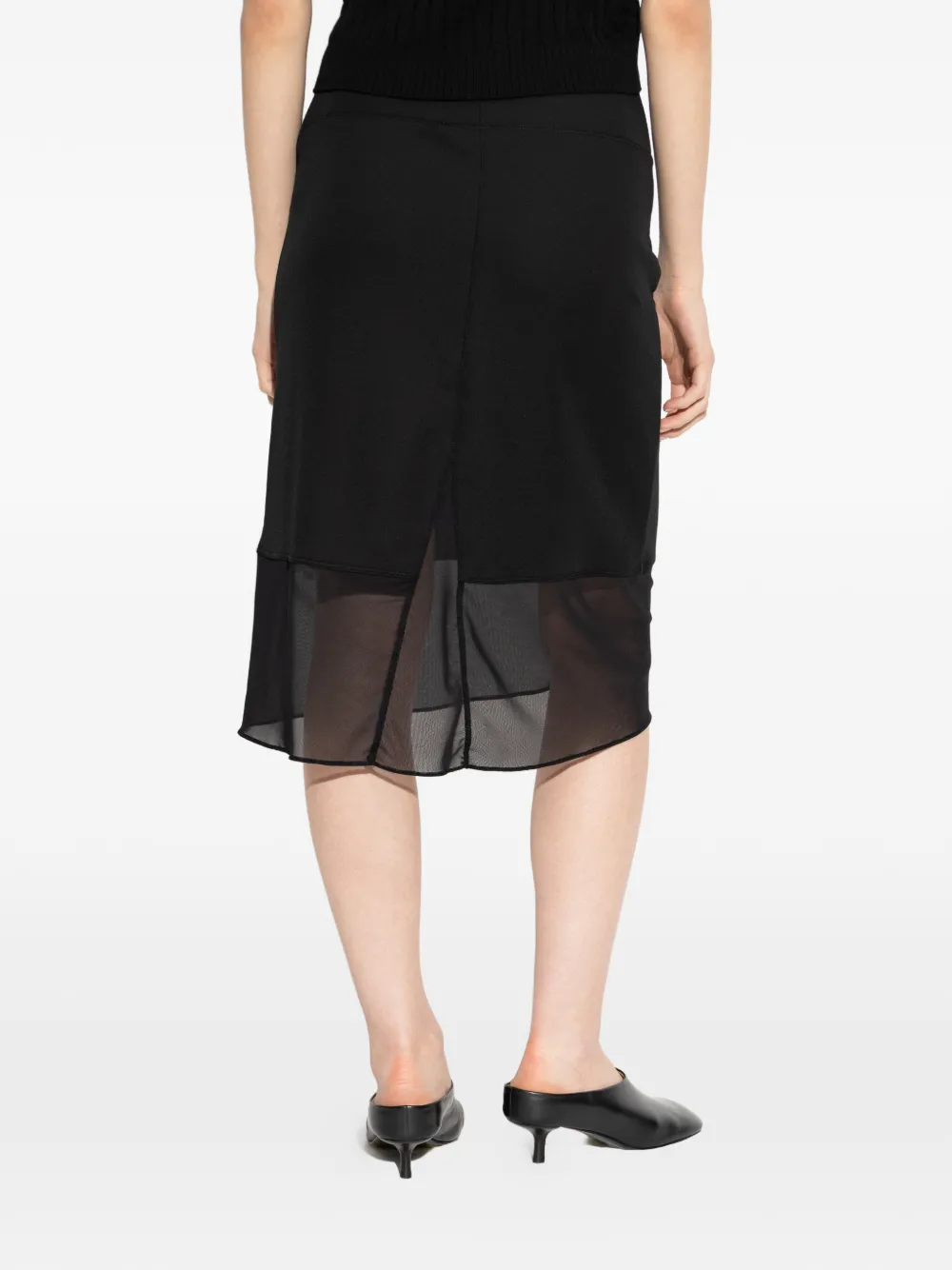 IRO Rok met mesh vlak Zwart