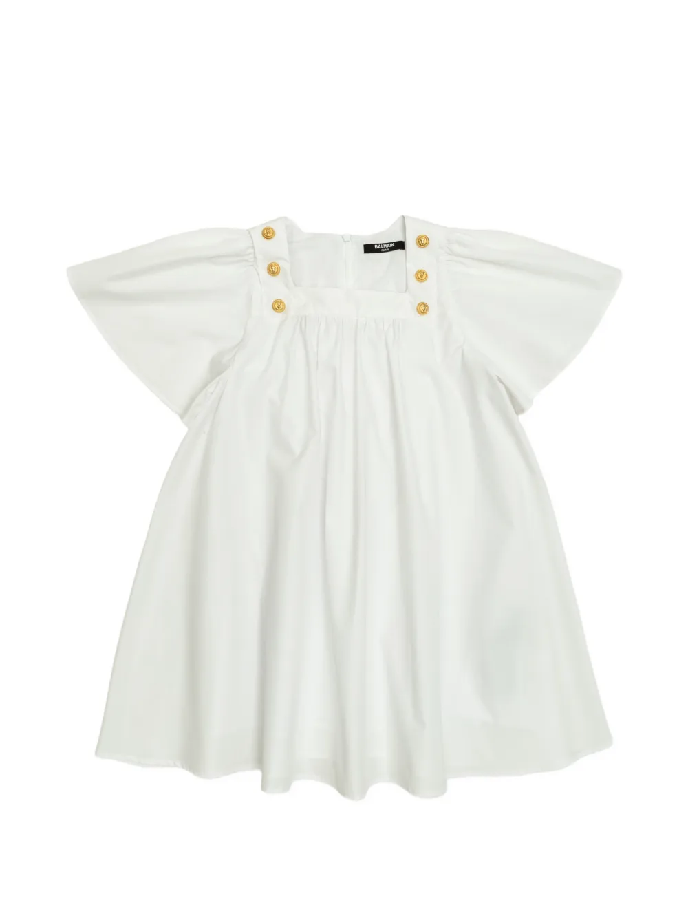 Balmain Kids lion-head buttoned dress - White