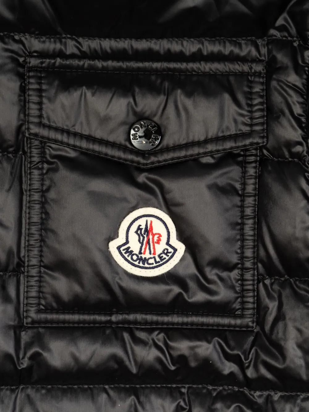 Moncler Enfant Mourillon jack met logo zak Zwart
