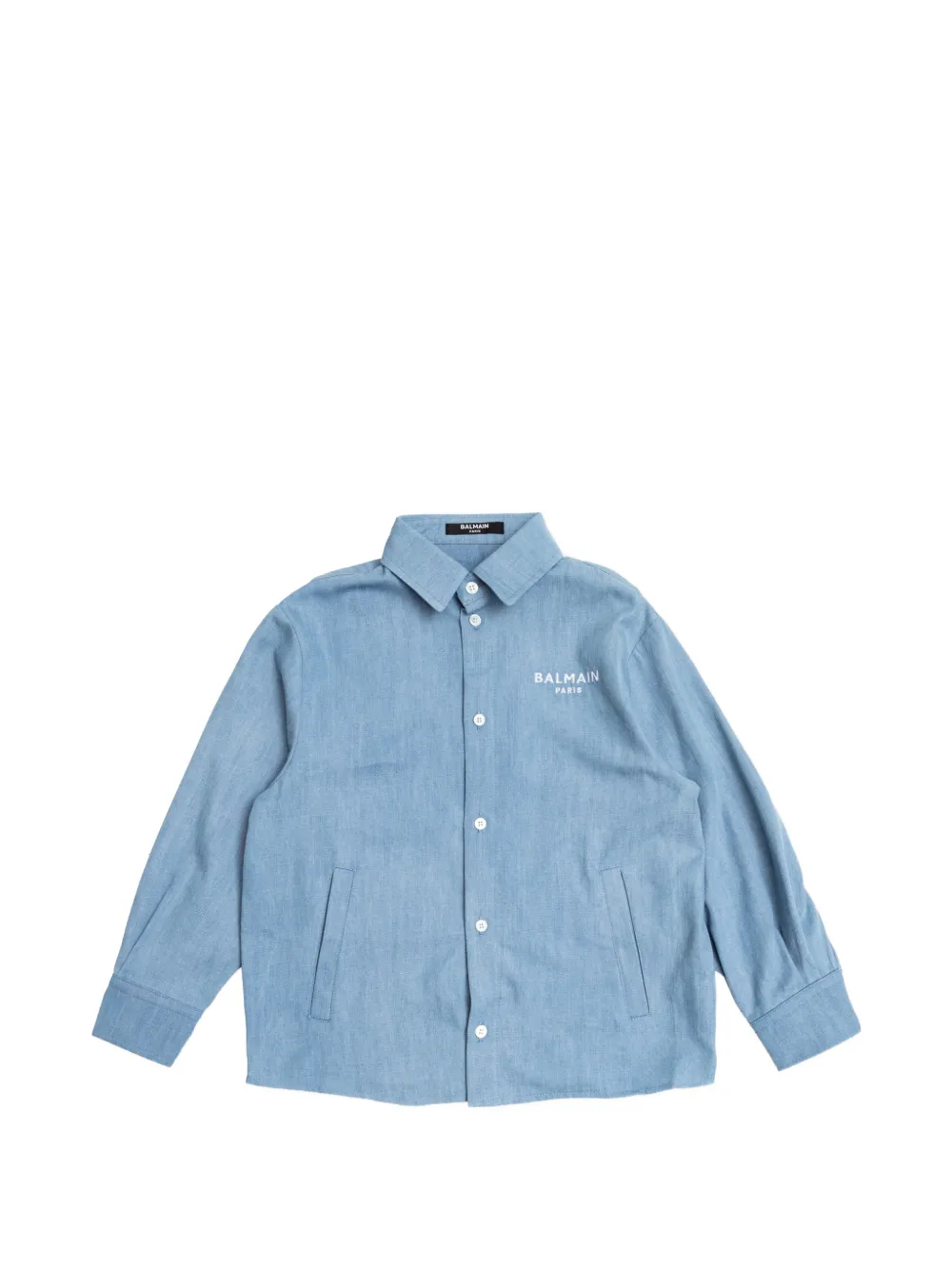 Balmain Kids logo-embroidered shirt - Blau