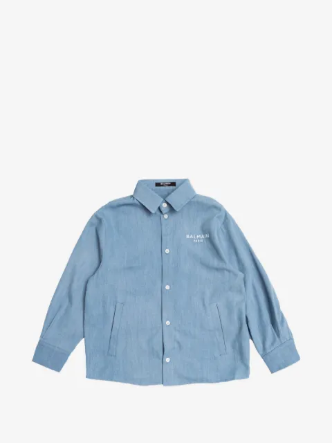Balmain Kids Hemd mit Logo-Stickerei