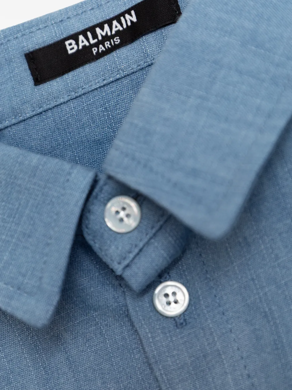 Balmain Kids Shirt met geborduurd logo Blauw