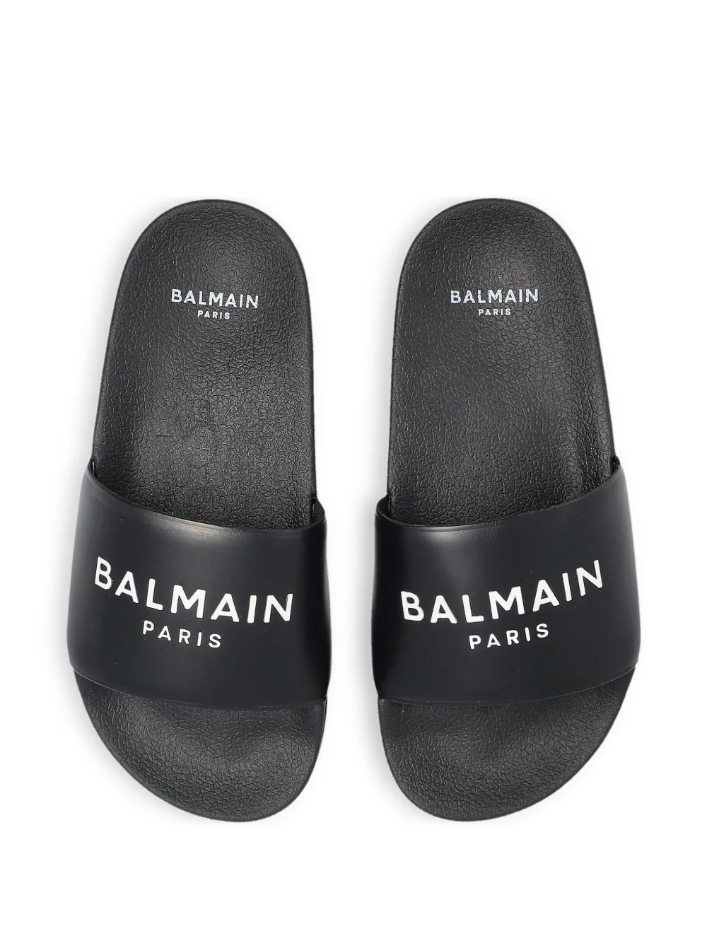 Balmain Kids Slippers met logo Zwart