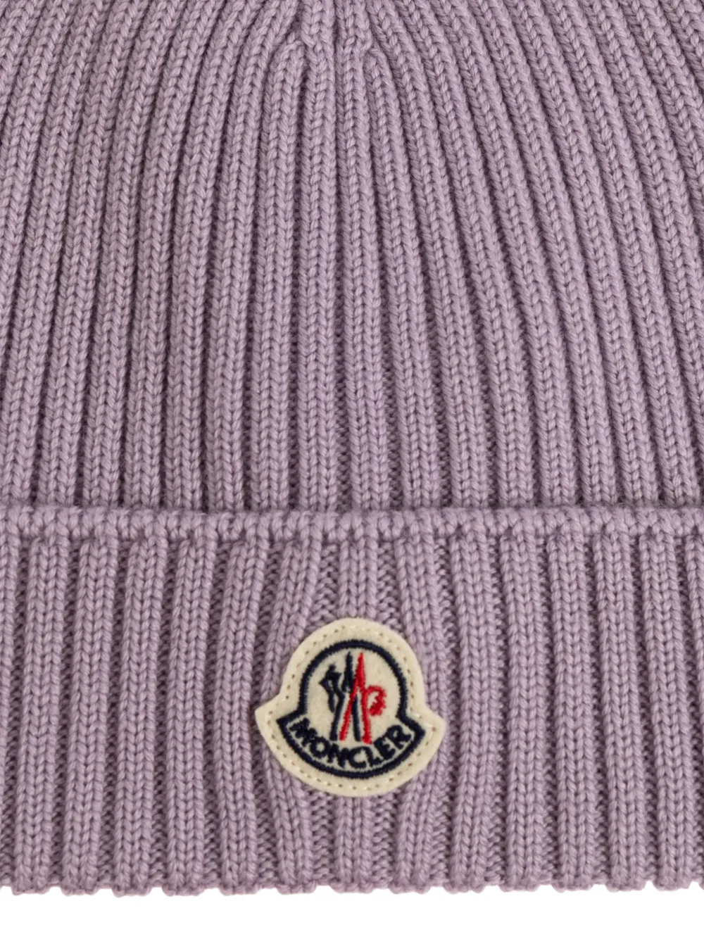  Moncler Enfant Ribbed Logo-patch Beanie Hat - Purple 
